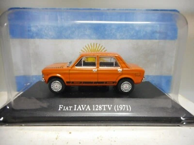 FIAT 128 1971 IAVA TV ORANGE & BLACK ARGENTINA 1:43 SALVAT IXO - Imagen 1 de 4