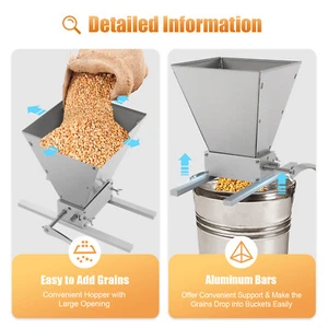 Molino de grano manual de rodillos 4L ajustable taladro de baja velocidad máquina trituradora de maíz - Imagen 1 de 18