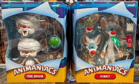 Set of (2) Super7 Animaniacs Ultimates Pinky & The Brain Action Figures Cover