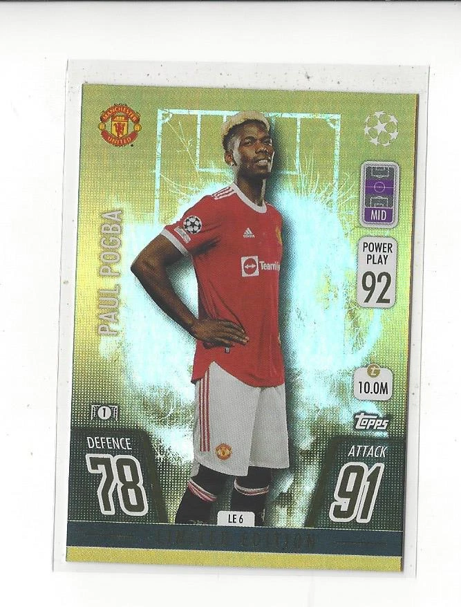 2021-22 Topps Match Attax UEFA Champions Europa Limited Ed Gold #6 Paul Pogba - Image 1 of 1
