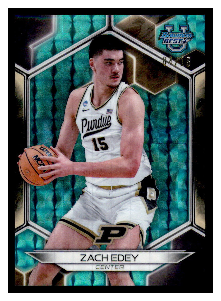 2023-24 Bowman Best University Teal Geometric 04/15 Zach Edey Purdue #74