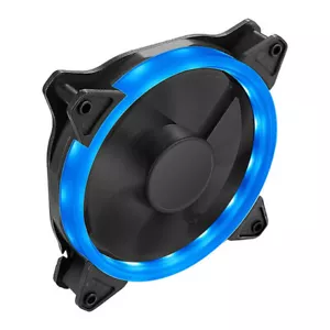 120mm CiT Blue Ring Fan, 7 Blade, 16 LEDs, 1200rpm, 48.7CFM, Hydro Bearing, Blac - Picture 1 of 1