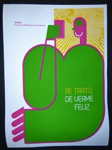 Cuban SELFIE Poster #18 / Signierter Siebdruck für 2019 Havana Cuba Art Biennale - Bild 1 von 4