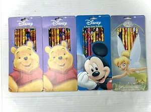 Disney 8-Pack Colored Color Pencils Mickey Pooh Tinker Bell Vintage Lot Of 4 - Picture 1 of 5