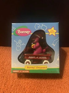 NewVintage Barney Purple Dinosaur Radio Flyer Wagon Christmas Tree Ornament 1999 - Picture 1 of 4