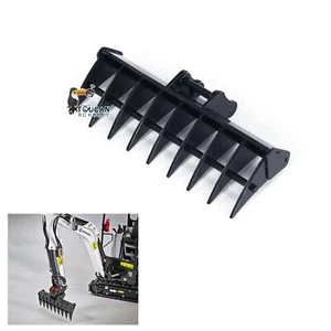 JX Model Black Metal Rake Bucket for 1/14 E20 RC Excavator Hydraulic Mini Digger - Picture 1 of 3