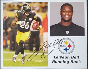 2017 Le'Veon Bell Printed Signature Pittsburgh Steelers NFL Team 8x10 Photo - Picture 1 of 5