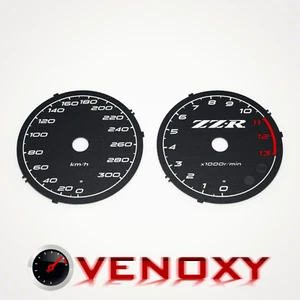 Kawasaki ZZR 1400 ABS 2006-2011 KM/H Aftermarket Black Gauge Faces - Picture 1 of 1