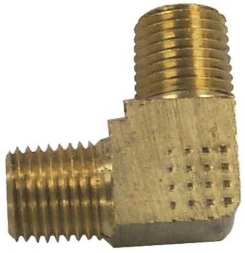 200170 18-8047 MARINE BOAT BRASS FUEL TANK 90 Degree ELBOW-1/4" NPT, 1/4" NPT - Image 1 of 1