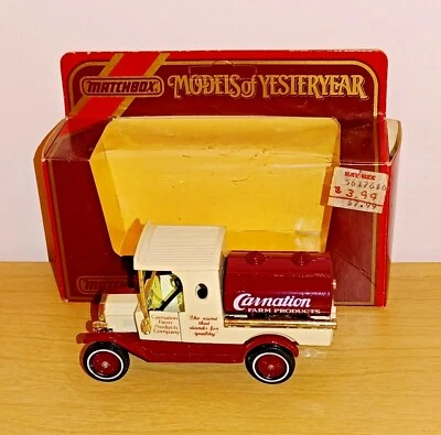 Matchbox MODELS OF YESTERYEAR Y3-4 issue D6 1912 FORD MODEL T TANKER "CARNATION" - Image 1 of 4