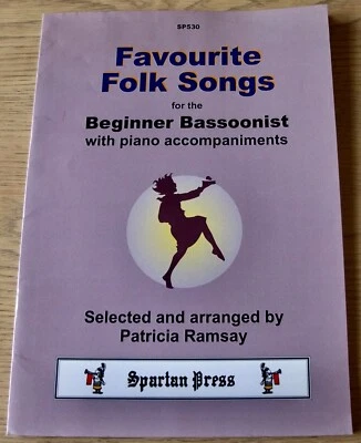 PATRICIA RAMSAY FOLK SONGS FOR BEGINNER BASSOON SHEET MUSIC BOOK +PIANO (1999) - Image 1 of 3