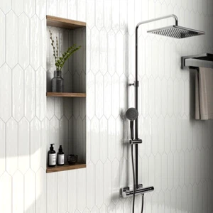 3x12 Picket Glossy White Ceramic Wall Tile - 1 Box - Picture 1 of 2