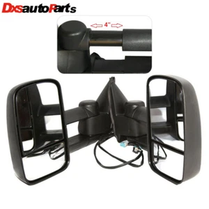 Pair Black Side View Mirrors Power Heated fit Chevy 03-06 Silverado 1500 2500 - Picture 1 of 14