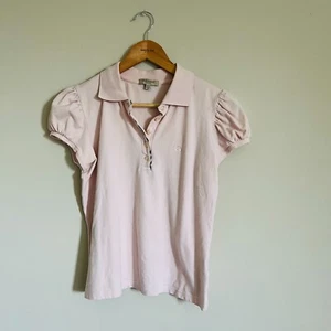 BURBERRY LONDON nova check pink POLO button SHIRT black GIRLS youth Medium - Picture 1 of 11