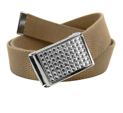 Build A Belt Adult Clear Rhinestone Flip Top 1.25" Wide Buckle with Web Belt - Image 1 of 3