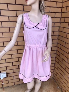 Maxim Womens Fit and Flare Dress Collared Sleeveless Pink Size L - Picture 1 of 8