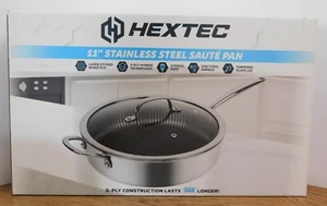 Hextec 11" Edelstahl Bratpfanne mit Hartglasdeckel Neu in Box - Bild 1 von 4