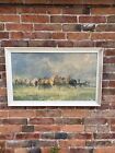 LARGE RETRO 60's PRINT "THUNDERING HOOVES" by Frank Wootton OBE Original frame