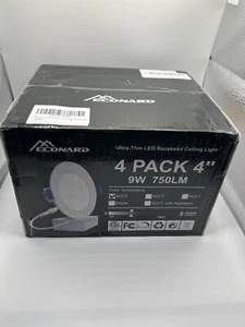 Econard LED Recessed Ultra Thin Ceiling Light 4 Pack 4” - 750LM - 9W - 3CCT - Picture 1 of 4