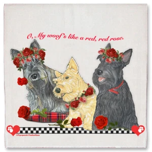 Scottish Terrier Scottie Dog Valentine's Day Kitchen Dish Towel Pet Gift - Picture 1 of 1