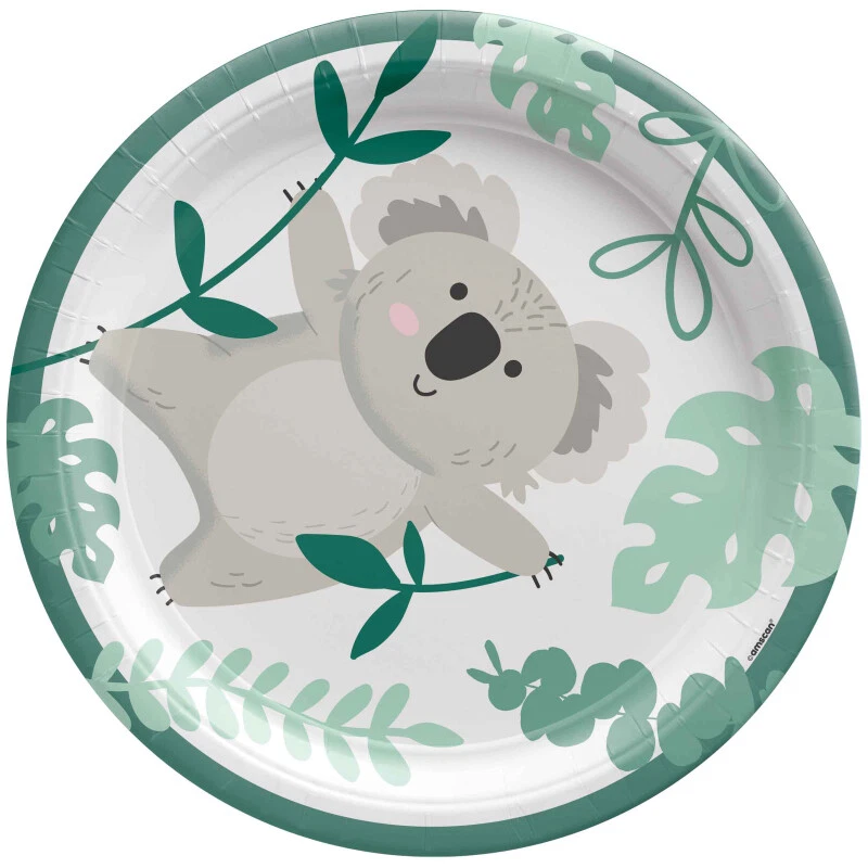Koala Party Snack/Dessert Plates 8pk 18cm - Australiana Koala Party Supplies - Image 1 of 1