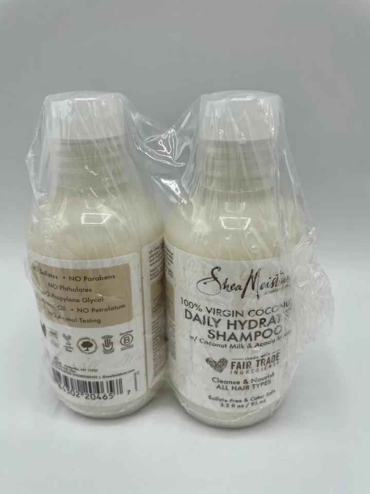 Shea Moisture 100% Virgin Coconut Oil Daily Hydration Shampoo 3.2 oz ea - 2 PACK - Image 1 of 1