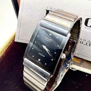 Rado Men's Black Watch Boys Diastar Dial Stainless Steel Pre-owned - Imagen 1 de 10