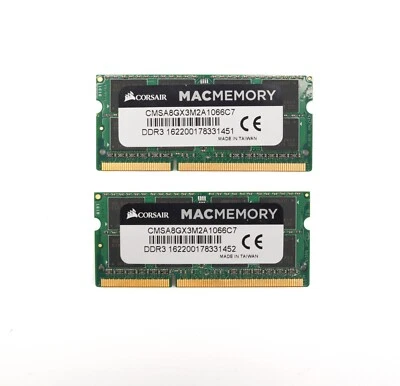 Apple MacBook Pro Imac mac mini Corsair 8GB DDR3 RAM Memory Kit 2x4GB - Bild 1 von 2