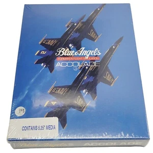 1989 Blue Angels Formation Flight Simulation Accolade Amiga Big Box IBM PC EGA - Picture 1 of 9