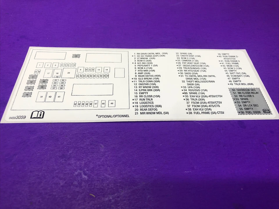 🔥🔥🔥Label Fuse Box Genuine GM 84583059 Fits Muliiple Makes Models In Stock - Image 1 of 1