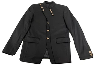 French Crown Mens Jacket Cross Button Black Long Sleeve Size 36 - Picture 1 of 16