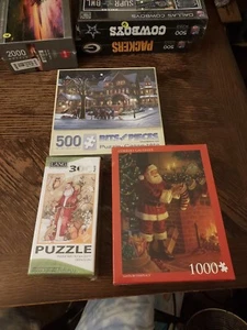 1000 Piece"Santa By The Fireplace"/300 Piece Lang Santa/500 Piece The Carolers  - Picture 1 of 2