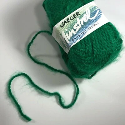 Bolsa de ganchillo tejida mezcla acrílica gruesa cepillada verde juglar hilo Jaeger de 10 Foto 1 de 4