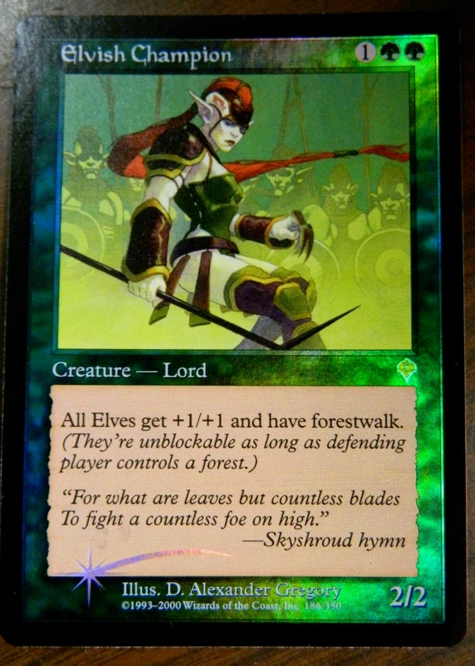 FOIL ELVISH CHAMPION NM Invasion Original Magic the Gathering Pack Fresh - Image 1 of 1