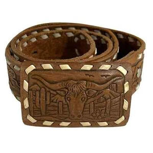 Sears Vintage Men’s Genuine Top Grain Cow hide Longhorn Belt Size 36 - Picture 1 of 6