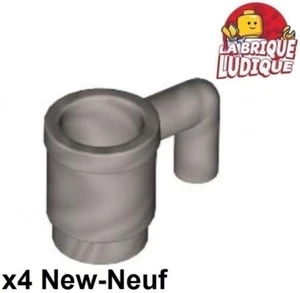 LEGO 4x Minifig a Mano Tazza Coppa Vetro Argento / Flat Argento 3899 Nuovo - Picture 1 of 1