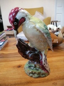 Large Beswick Green Woodpecker (Gloss) No. 1218b H9" X W4" Fabulous Condition - Picture 1 of 14