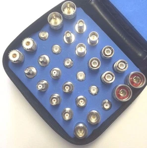 30Pc Universal RF Coax Adapter Kit Coaxial Connector N TNC BNC SMA UHF MINI-UHF - Picture 1 of 3