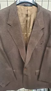 Blazer cappotto sportivo Emilio Yuste uomo 48R marrone spina di pesce CASHMERE seta come nuovo - Foto 1 di 7