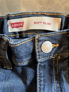 Levis 511 Denim Jeans Youth Size 8 24x25 Slim Fit Adjust Waistband FREE SHIPPING - Picture 1 of 6
