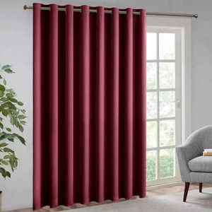 Burgundy Blackout Christmas Curtain for Living Room Sliding Glass Door Vert - Picture 1 of 8