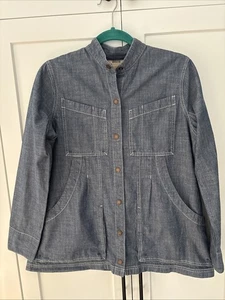 WM Chambray Duluth Trading Rootstock Gardening Shirt/Smock Cotton Chambray SZ S - Picture 1 of 11