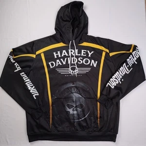 Harley Davidson Racing Style Hoodie Big Pocket Willie G Skull, Schwarz Erwachsene XL - Bild 1 von 24