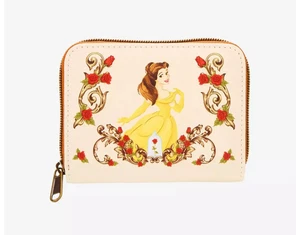 Cartera Loungefly Disney La Bella y la Bestia Belle Roses Floral Cremallera Alrededor Nueva - Imagen 1 de 4