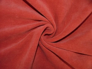 6.5 Metres Coral Spice Flame Retardant Velvet Fabric Upholstery Or Cushion Use - Picture 1 of 3