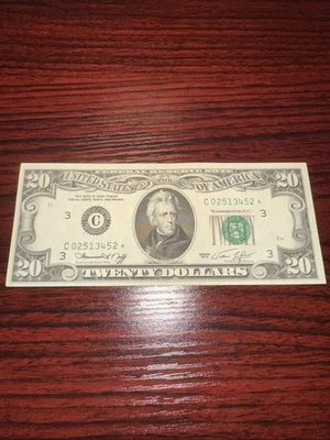 $20 Dollar Star Note Crisp Condition 1974 C02513452* - Image 1 of 2