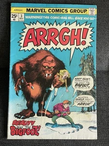 Arrgh! #3 (1975) Marvel Comics Bigfoot - Picture 1 of 7