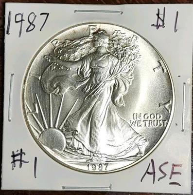 1987 American Silver Eagle $1 US Coin 1 oz .999 Silver (Brilliant Uncirculated) - Image 1 of 2