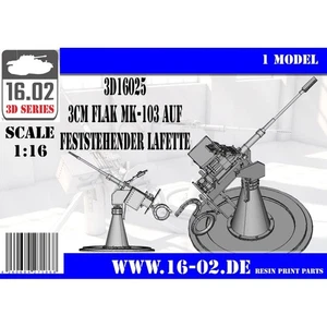 16.02 1:16 3cm Flak MK-103 on fixed mount Military Kit - Picture 1 of 4