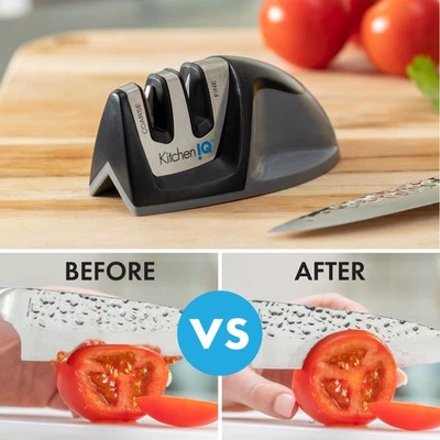 KitchenIQ 50009 Grip2-Stage Knife Black,Coarse & Fine Sharpeners 2 PCS - Image 1 of 4